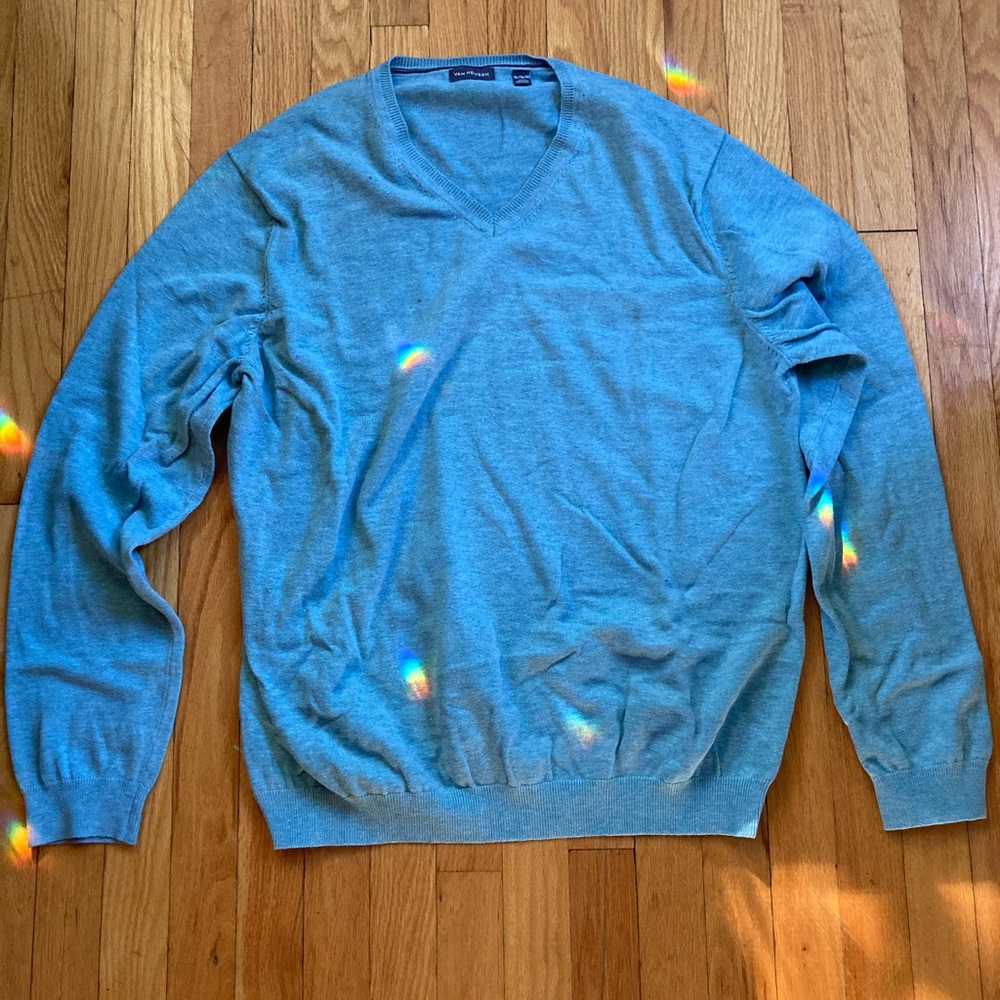 Van Heusen Blue V-Neck Sweater XL